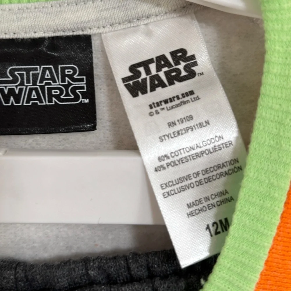 Star Wars Matching Halloween Trick r Treat Grogu Set Baby Boy Size 12 months NWT